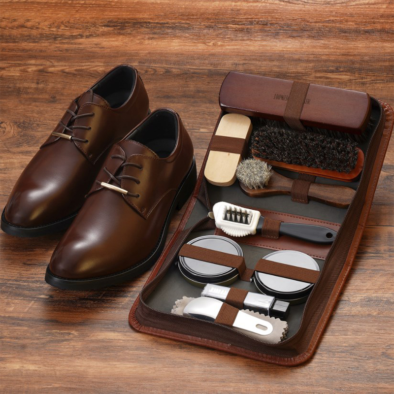 HorseHair Shoe Brush Set Leath - Shoe Cleaning Brush recension och pris