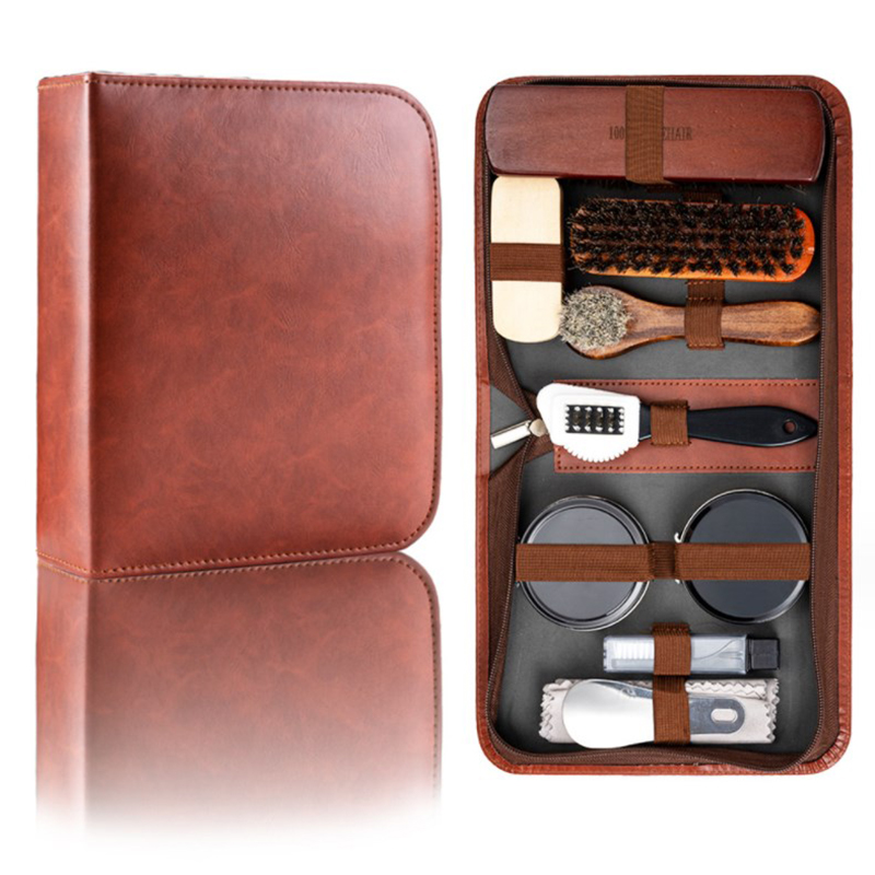 HorseHair Shoe Brush Set Leath - Shoe Cleaning Brush recension och pris