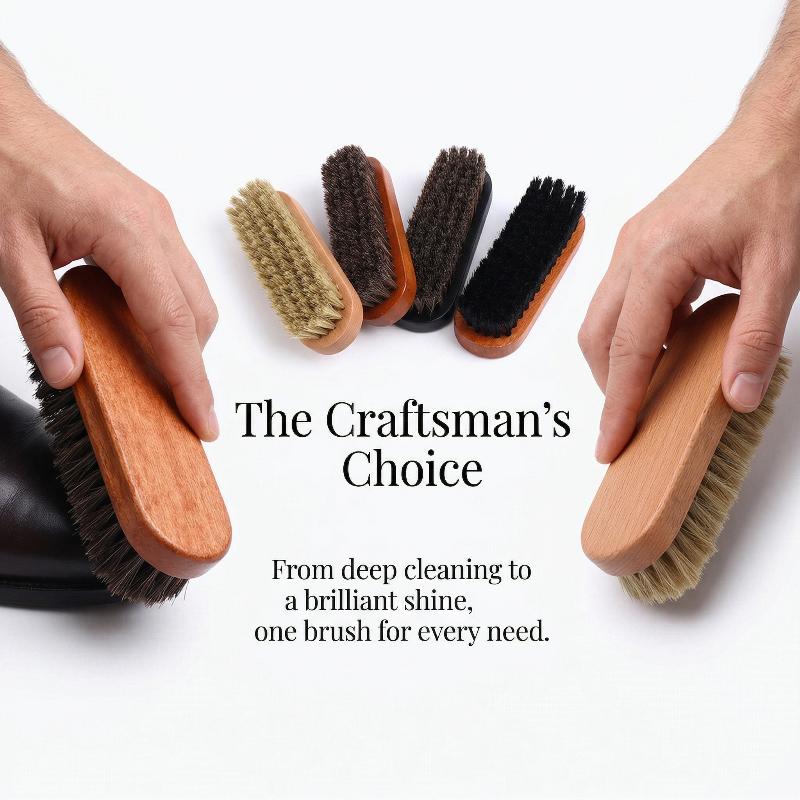 1PC Wood Shoe Brush Horse Hair - Shoe Cleaning Brush recension och pris