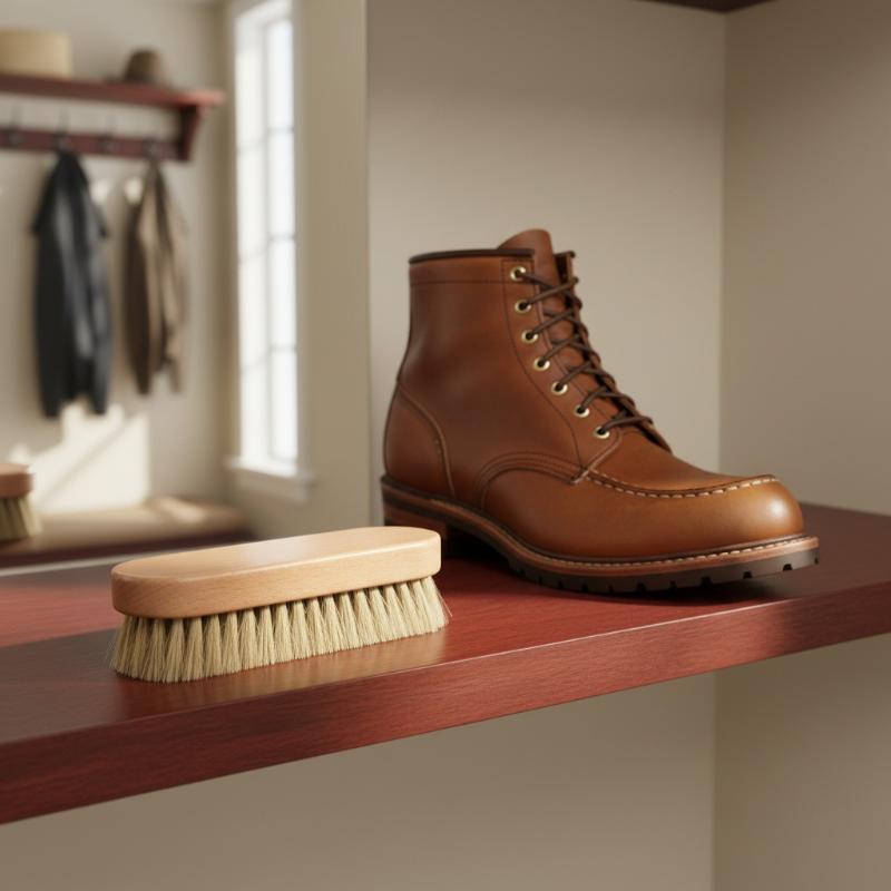 1PC Wood Shoe Brush Horse Hair - Shoe Cleaning Brush recension och pris