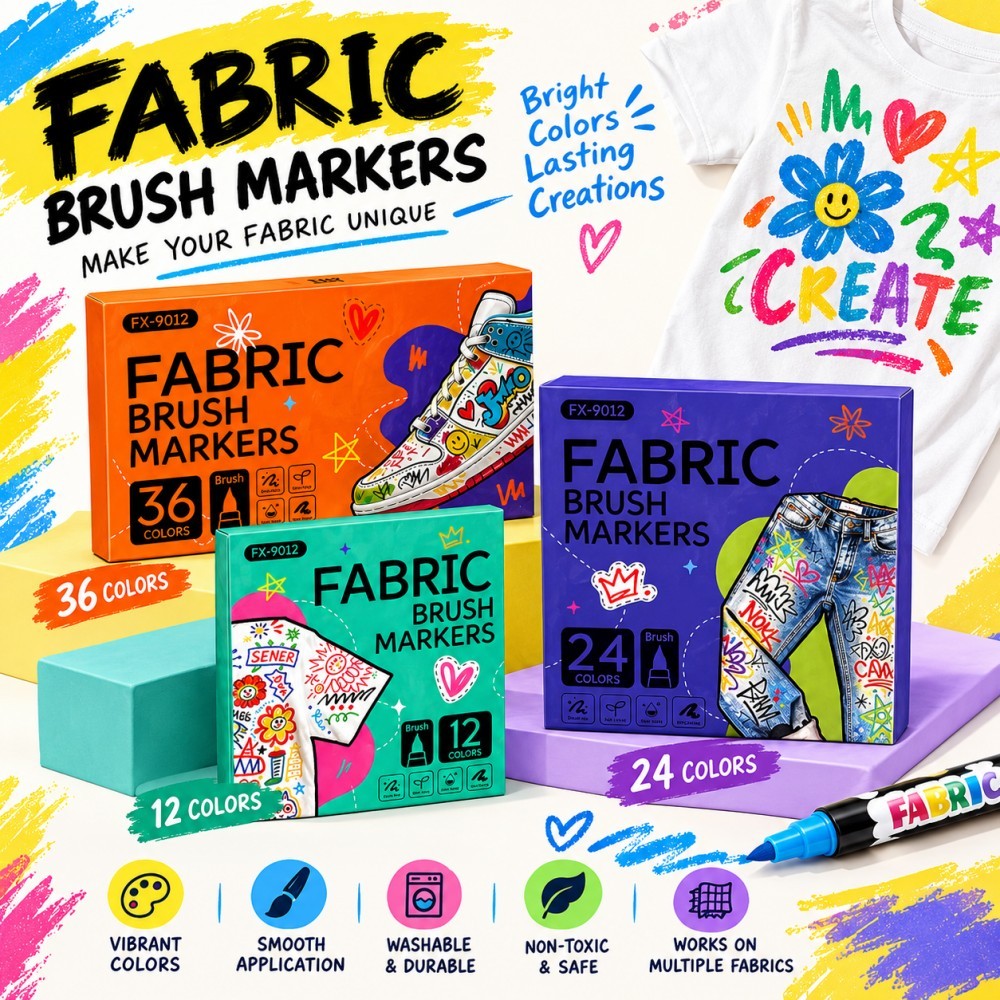 12/24/36 Colors Fabric Markers - Shoe Brush recension och pris